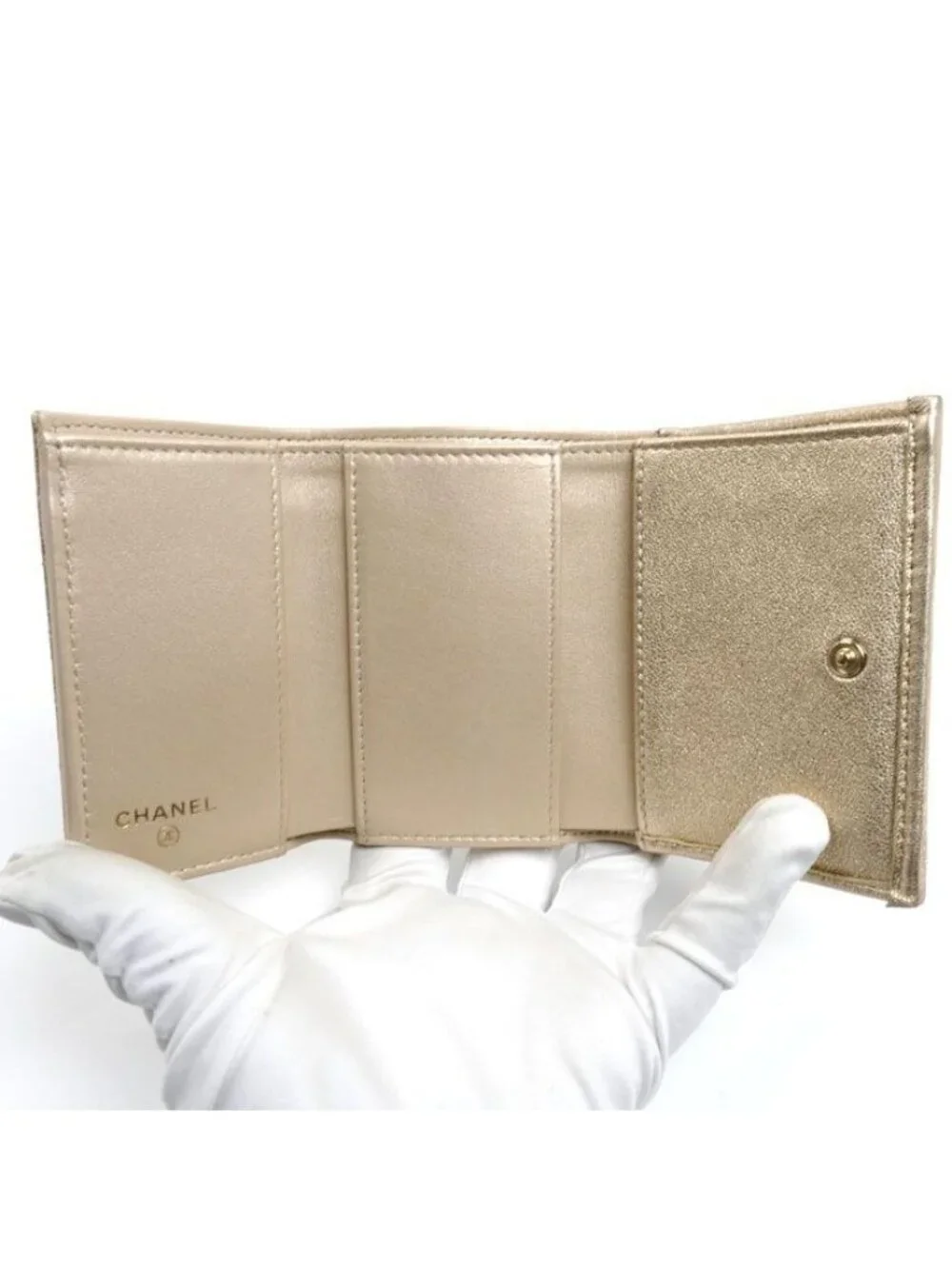 Chanel Classic Small Flap Wallet Trifold Gold